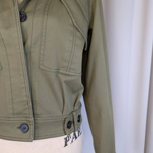 Derek Lam 10 Crosby Gwen Field Jacket Olive Green Cropped Utility Size 2 - Picture 13 of 16